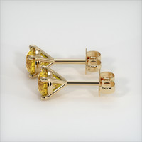 1.21 Ct.Tw. Orangish Yellow Sapphire Earrings, 14K Yellow Gold 2